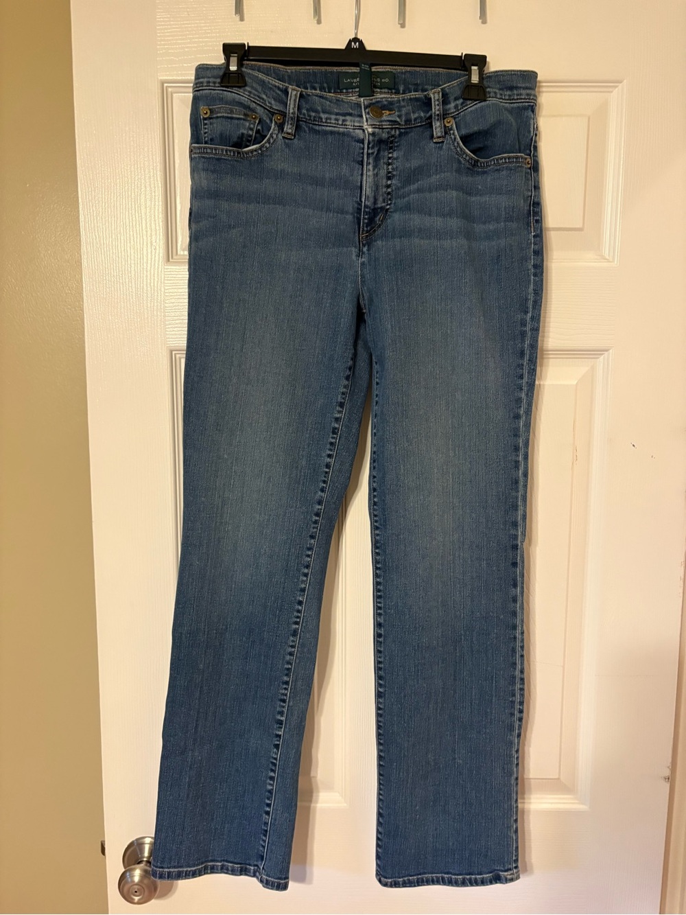 Lauren Ralph Lauren Jeans Size 10 Straight Leg Medium Wash Stretch Denim Classic